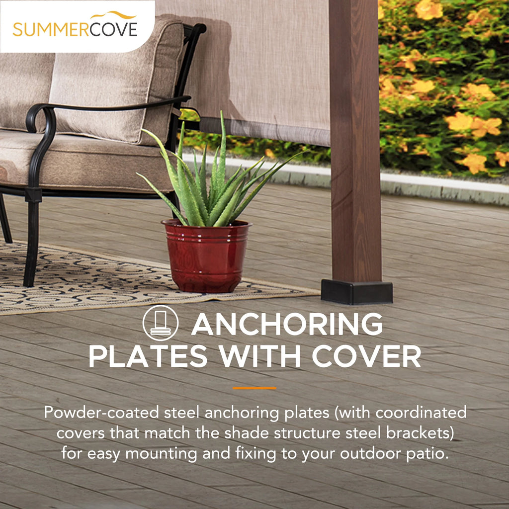 11 x 11 ft. Metal Pergola with Tan Adjustable Canopy A641131