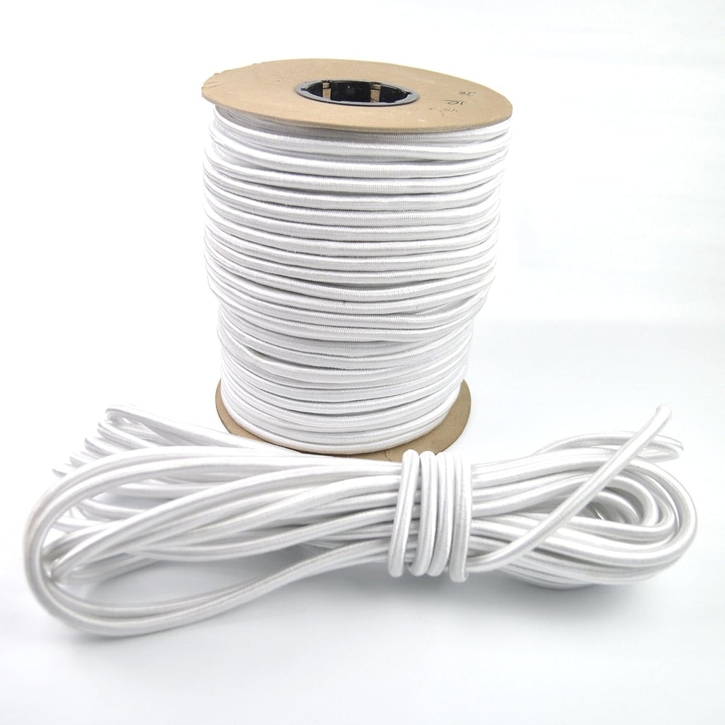 100ft 3/8 Inch White Bungee Shock Cord Pack of 2 D24180