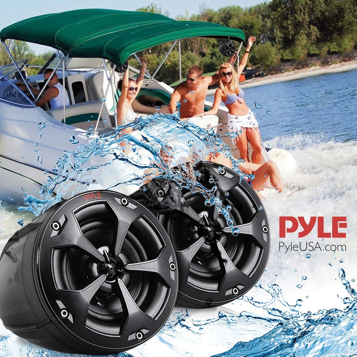 4 Inch 800W 2-Channel Marine Grade Waterproof Off-Road Speakers with Amplifier O255