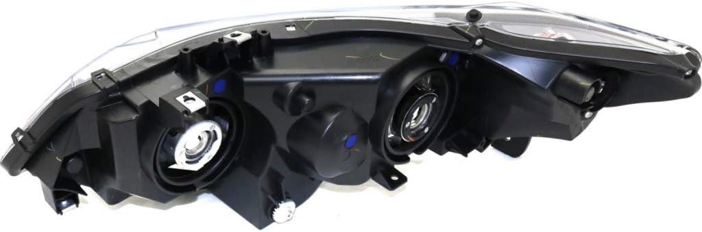 Headlight Assembly for Honda Civic 2006 2007 Driver Side Black Housing with Bulbs W751
