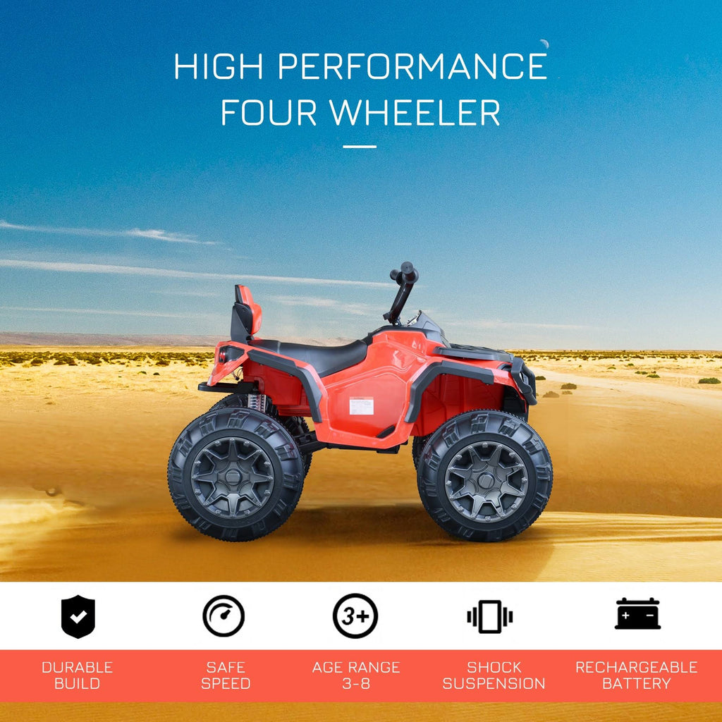 White Kids Ride-On ATV Car with Working Headlights V275757