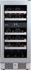 15" Wide 23 Bottle Dual Zone Stainless Steel Wine Cooler O37513