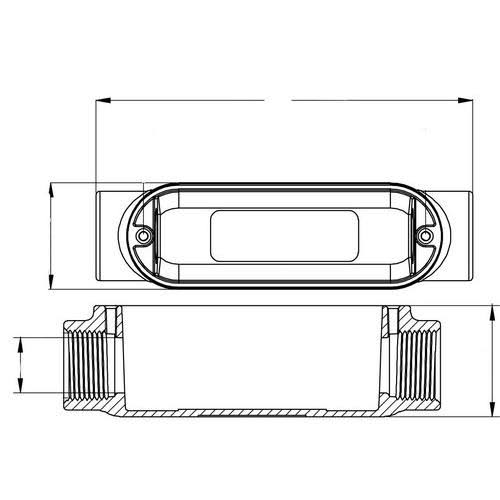 Aluminum Rigid Conduit Bodies C Type Threaded with Cover & Gasket 4x22 H65131