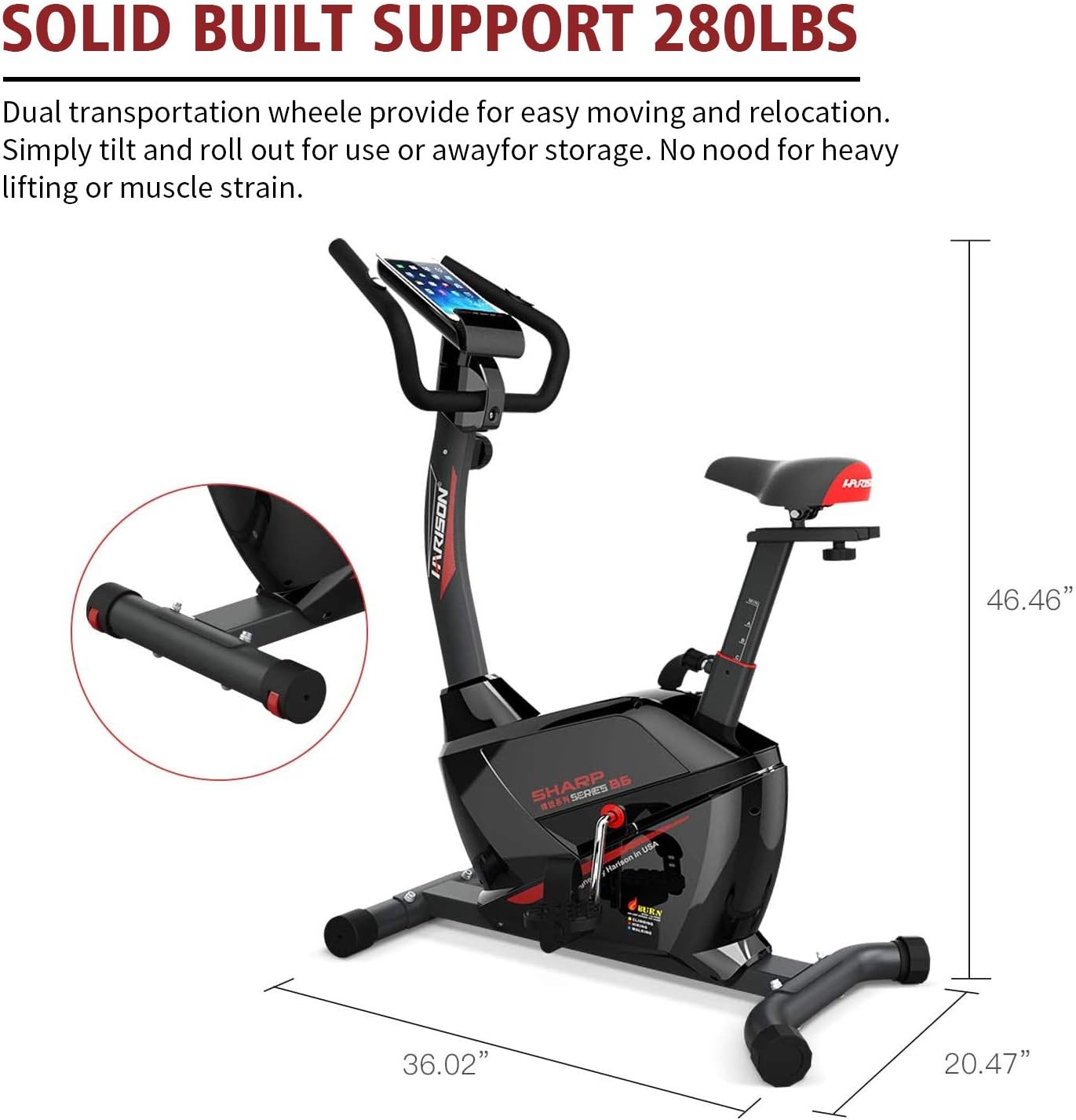 Indoor Exercise Bike with Magnetic Resistance Upright Bike with LCD Display Z56443