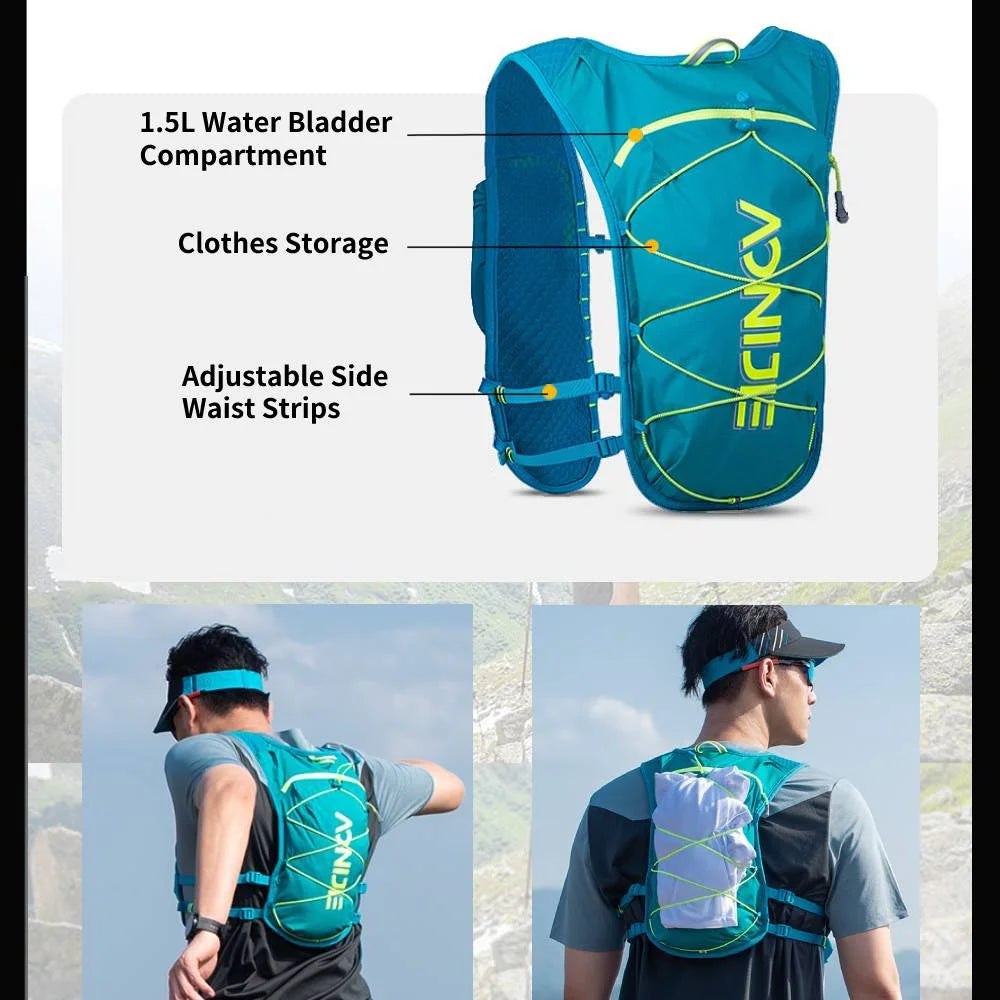 5L Lightweight Hydration Pack Running Vest Adjustable Buckle (Gray) Z4712
