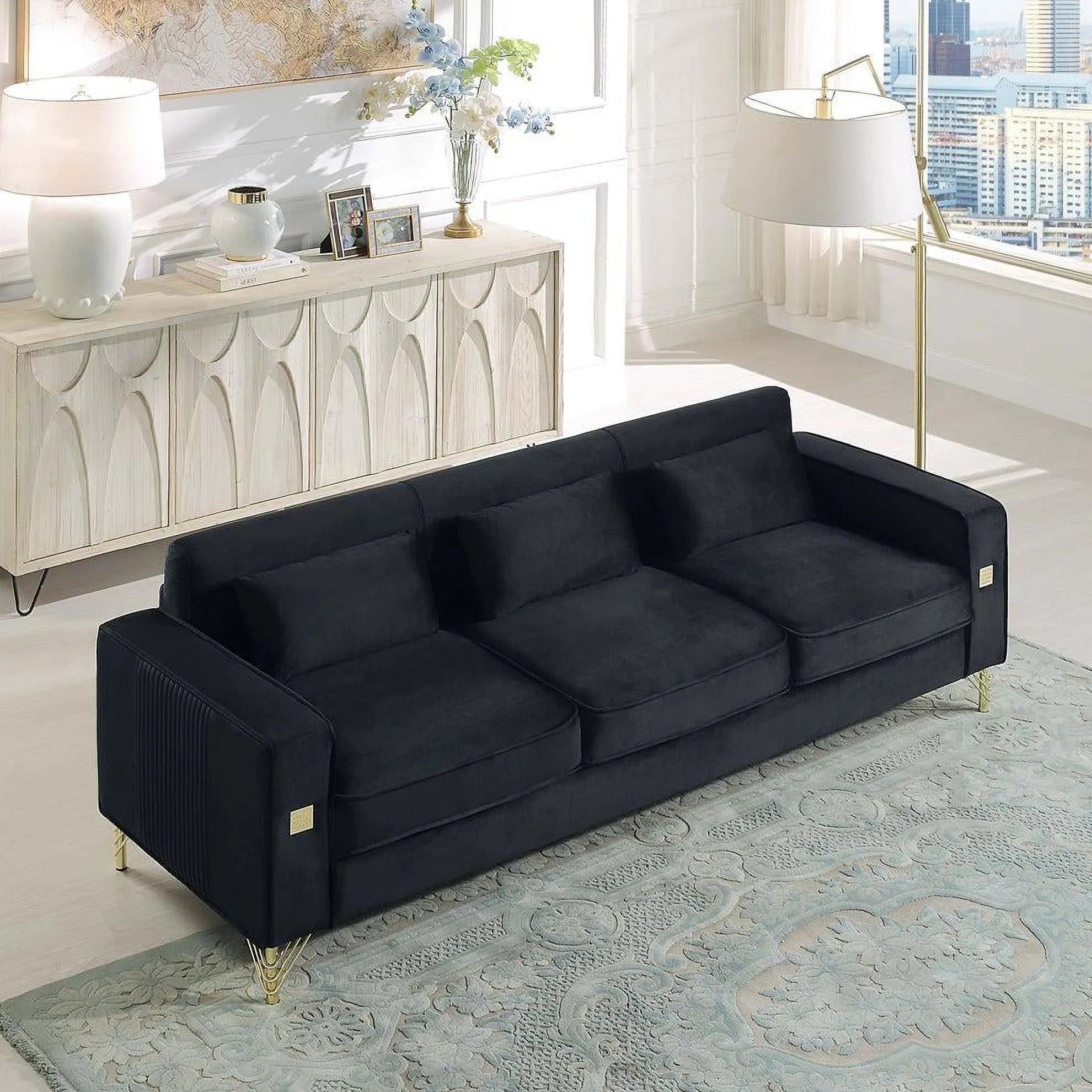 Black Loveseat D151