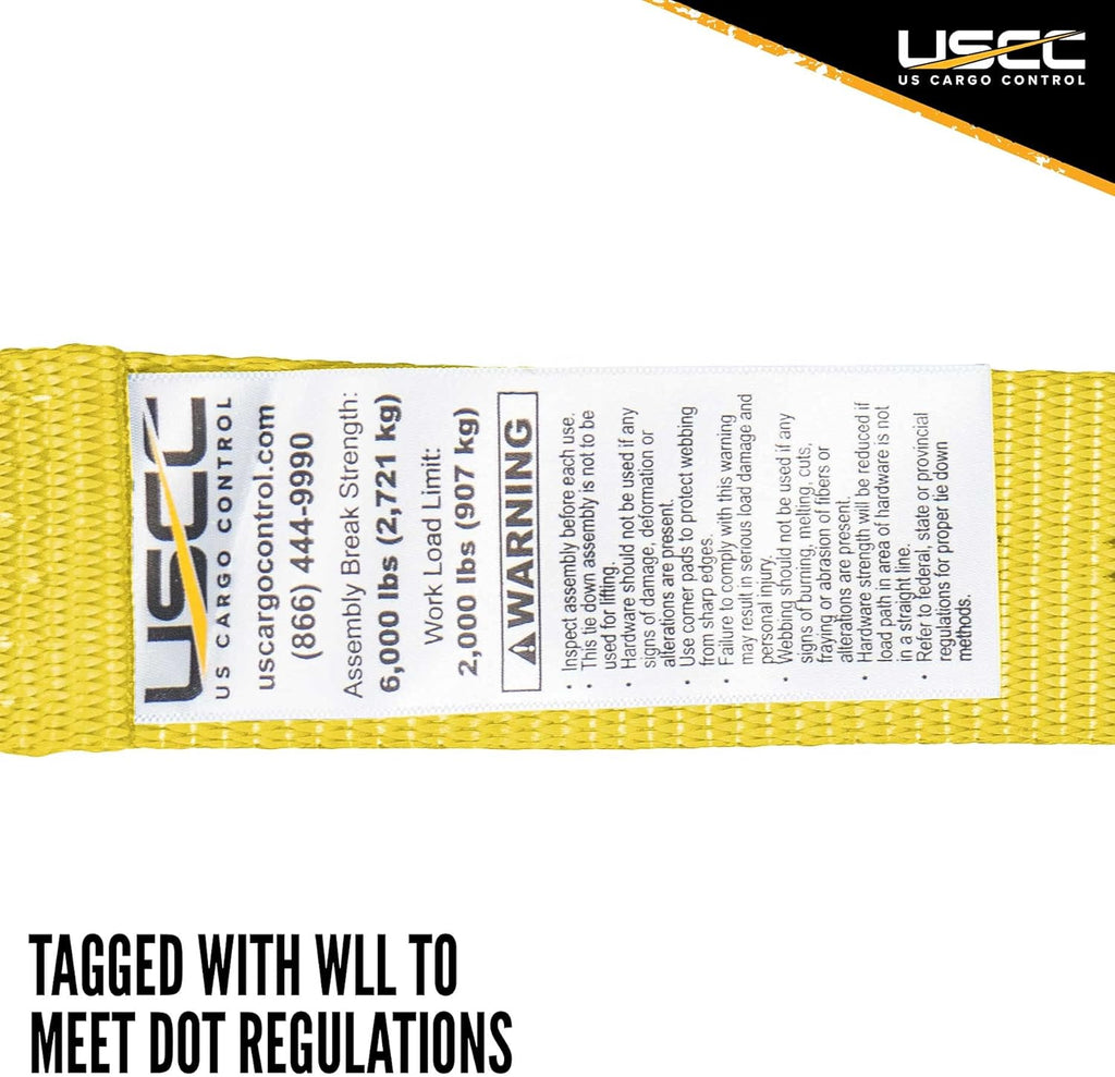 2 Pack 2 Inch Wide X 27 Foot Long Ratchet Straps with Snap Hook I49522