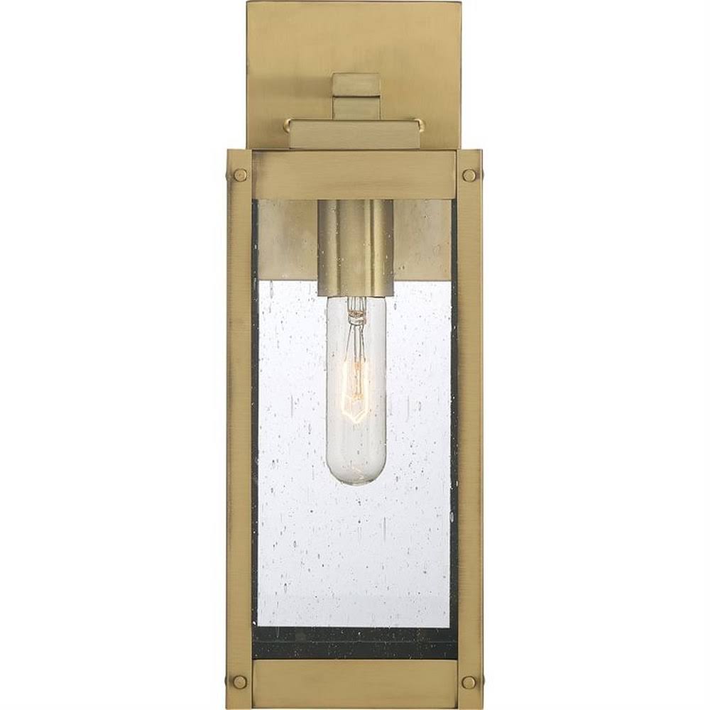 14.25 inch Outdoor Wall Lantern Antique Brass Finish with Clear Seedy Glass M687205