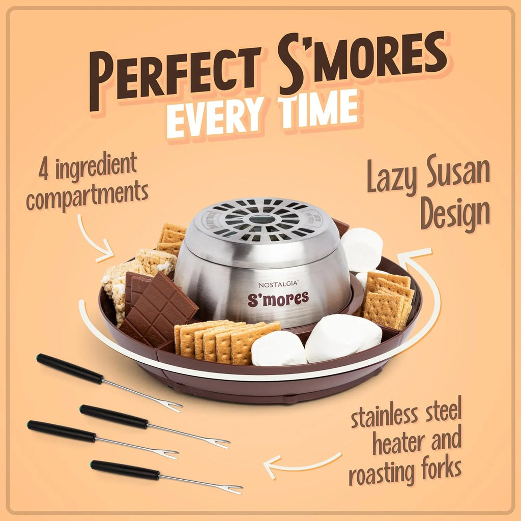 Brown Electric Smores Maker with 4 Roasting Forks Y820150