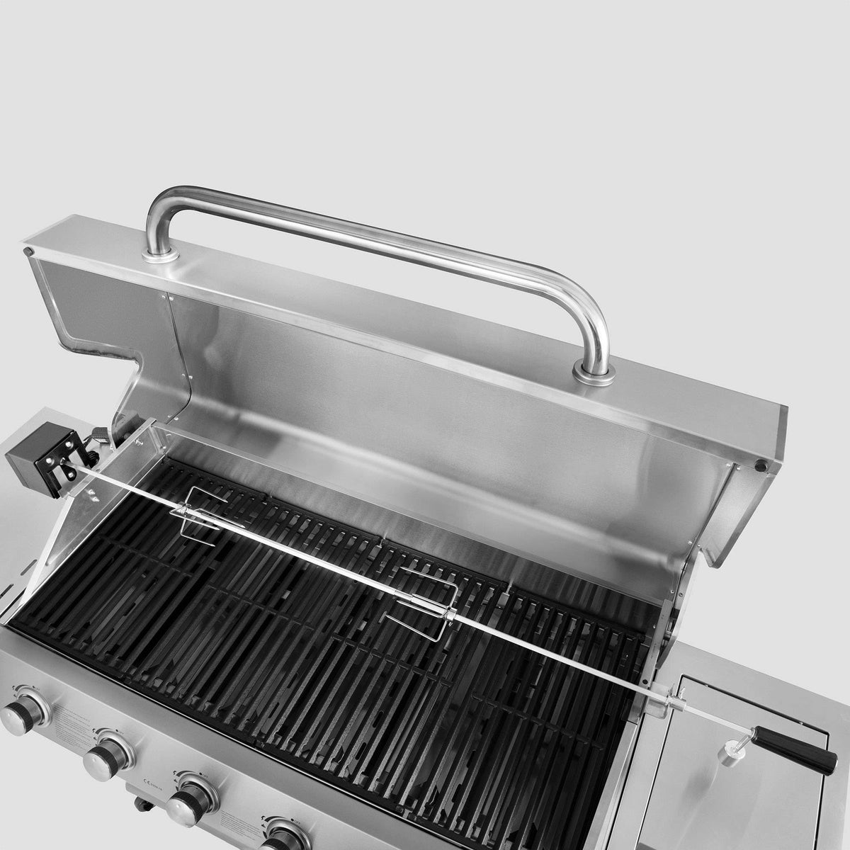 Rotisserie Kit for Grills, 8x8 mm Square Spit Rod, Stainless Steel J21856