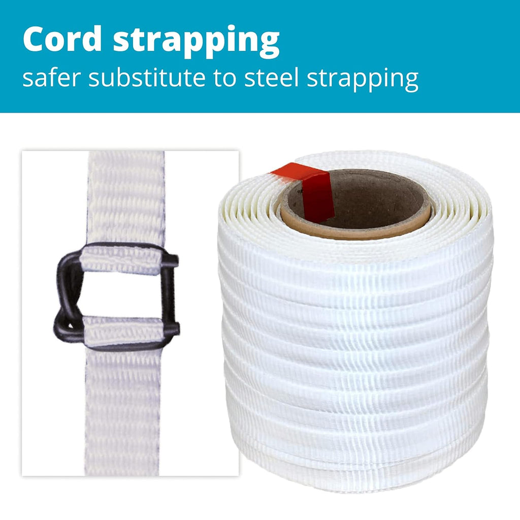 3/4" x 500' Woven Cord Strapping Kit with Tensioner and Buckles D893