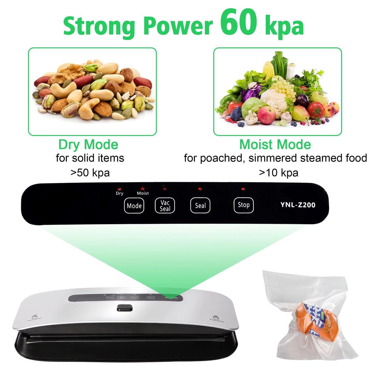 Compact Vacuum Sealer Machine Starter Kit with 10 Bags 1 Roll 1 Sealing Ring B289119