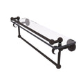 Oil Rubbed Bronze Glass Shelf with Gallery Rail and Towel Bar Z378