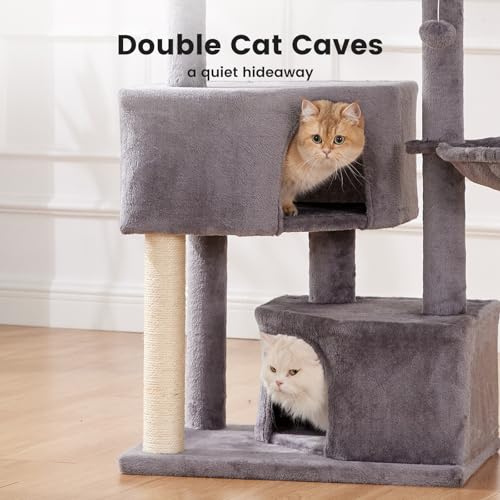 41" Tall Cat Tree with 2.8in Posts & Washable Top Perches M502434