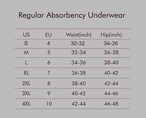 Black X-Large Washable Urinary Incontinence Boxer Briefs A645