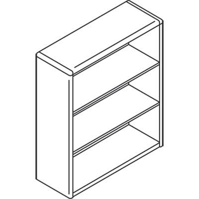Wood Bookcase, Three Shelf, Bourbon Cherry J99075
