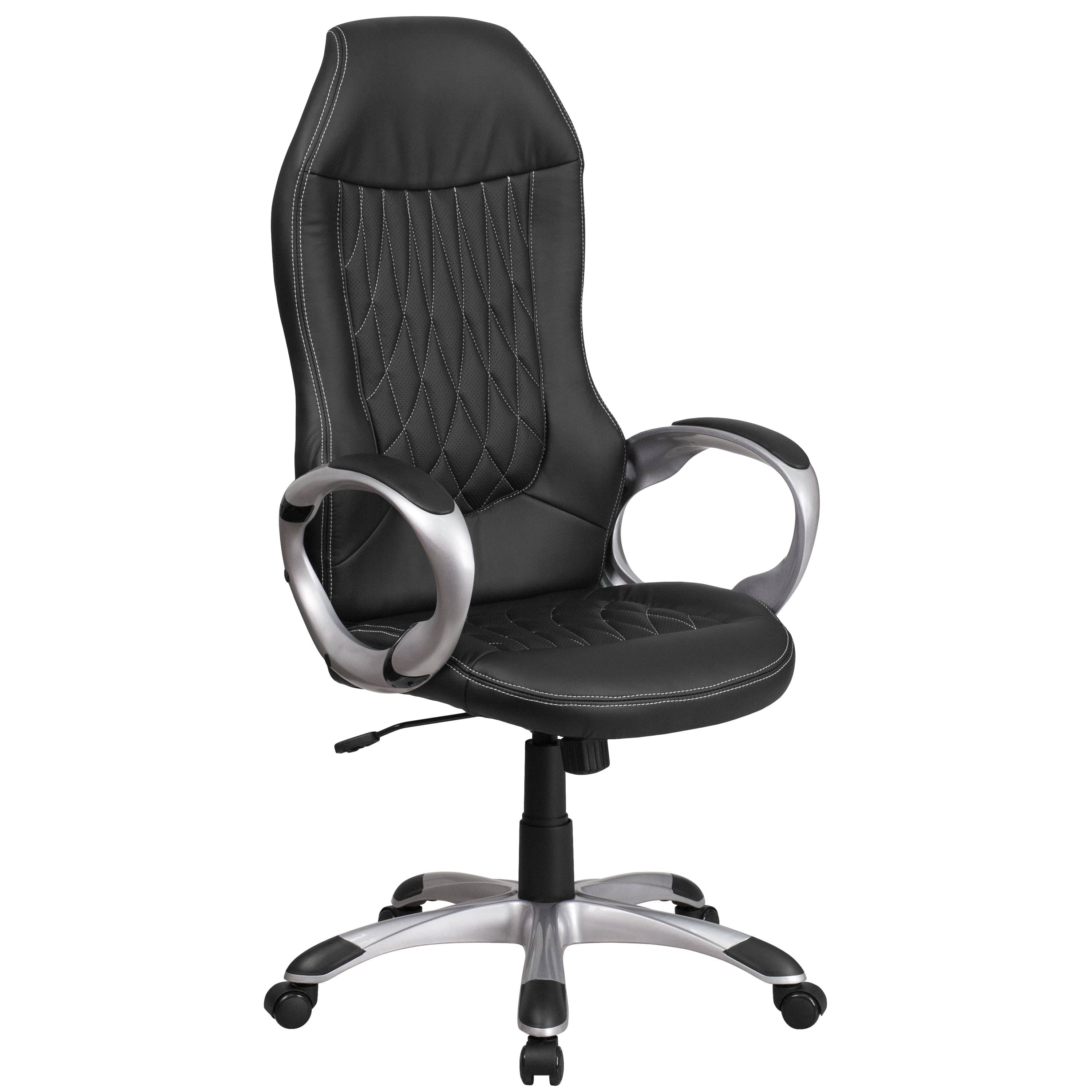 Black Vinyl Executive Swivel Chair with Arms B62321