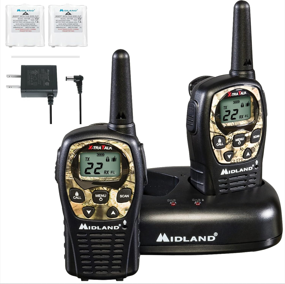 22 Channel FRS Walkie Talkies, Mossy Oak Camo, 2-Pack R52879