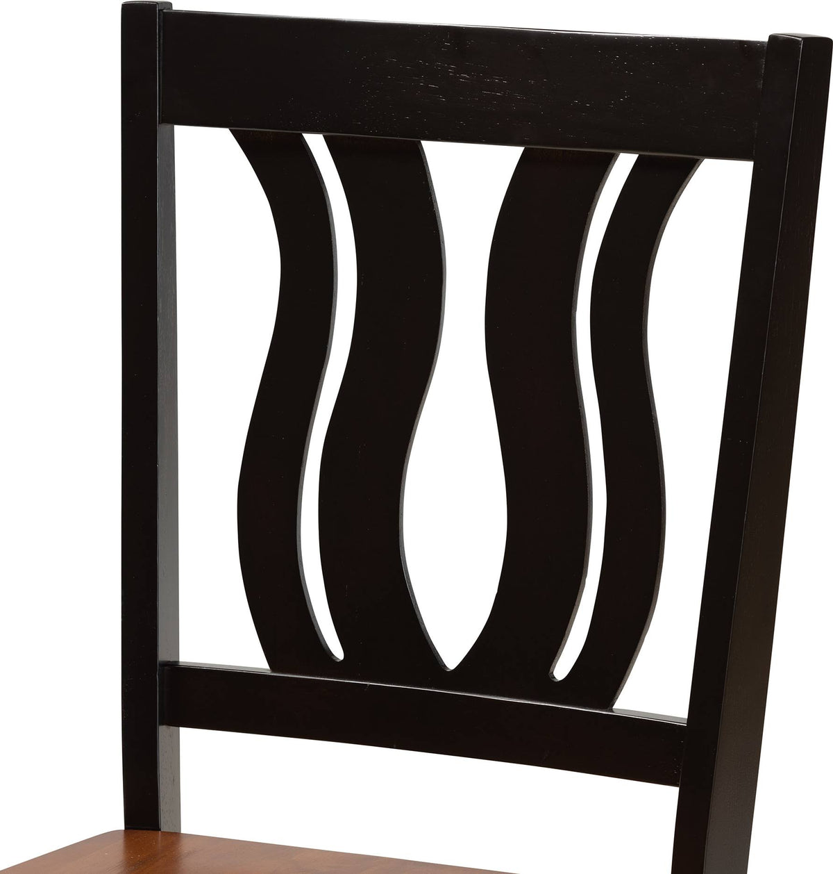 2-Piece Dark Brown and Walnut Brown Wood Dining Chair I42798