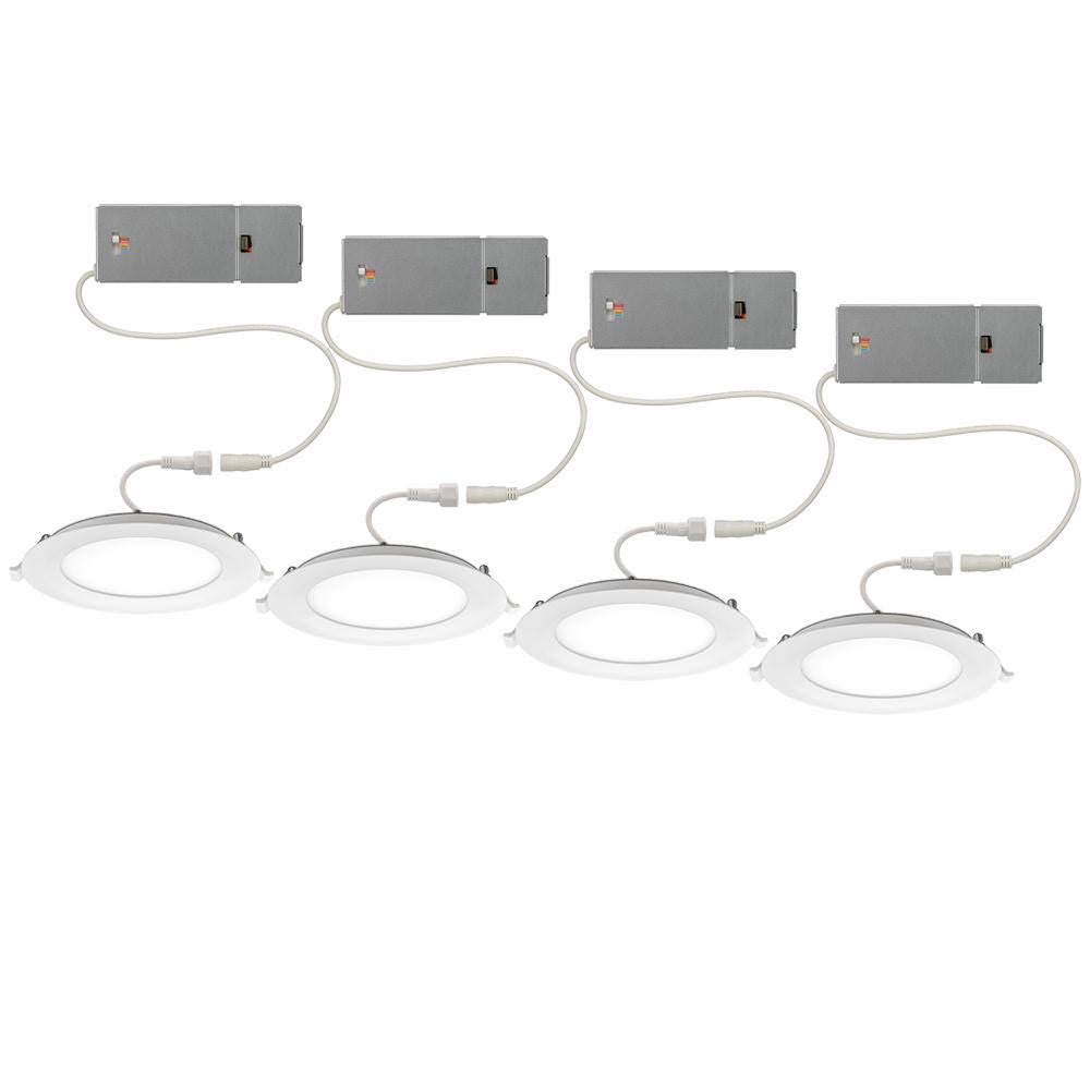Low Profile 6 in. Canless Integrated LED Recessed Light Trim 900 Lumens Dimmable (4-Pack) W9740