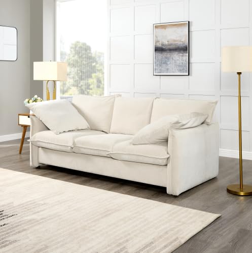 Grey Velvet 3-in-1 Convertible Sleeper Sofa with Storage and 2 Pillows F51195