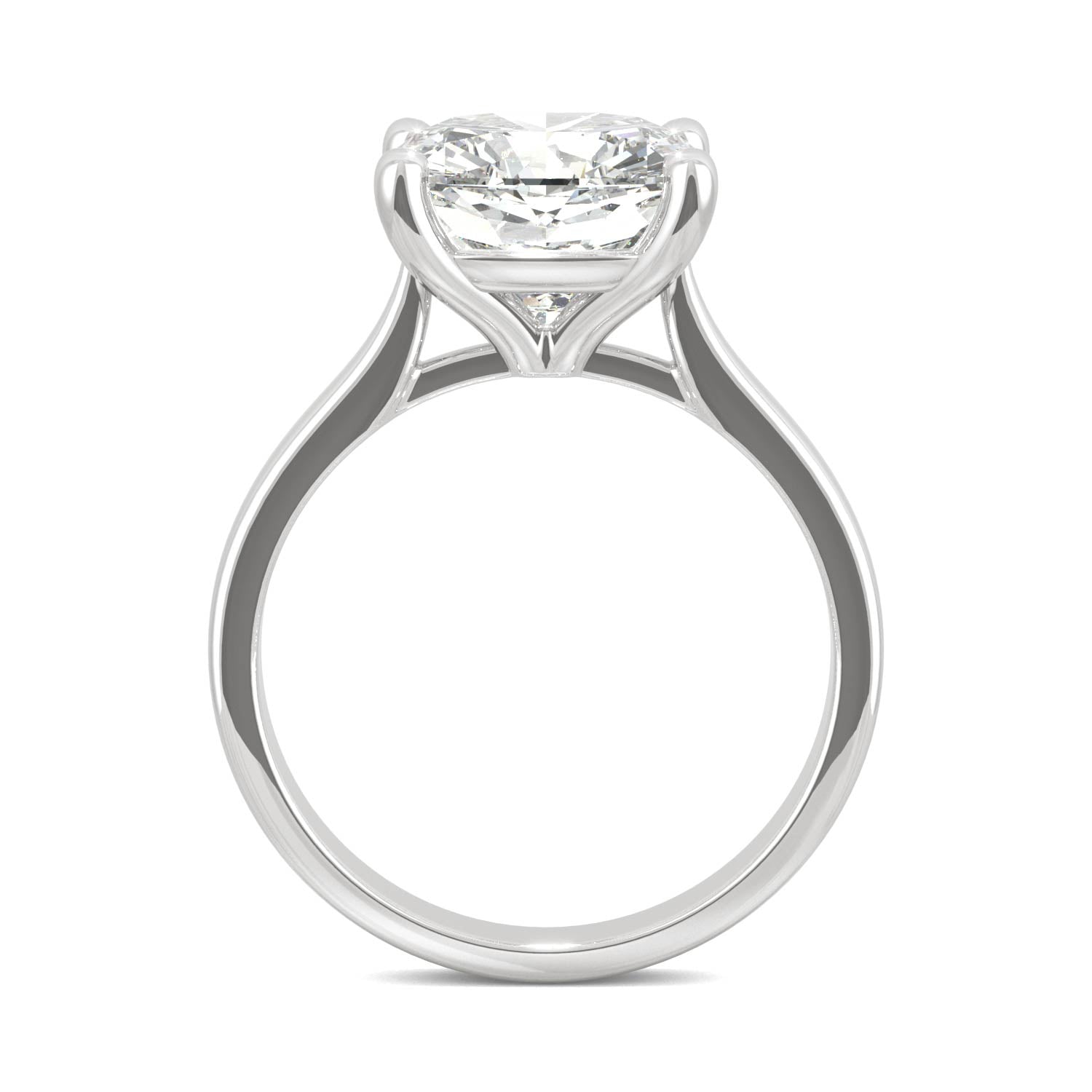 14K White Gold Moissanite Cushion Engagement Ring F46440