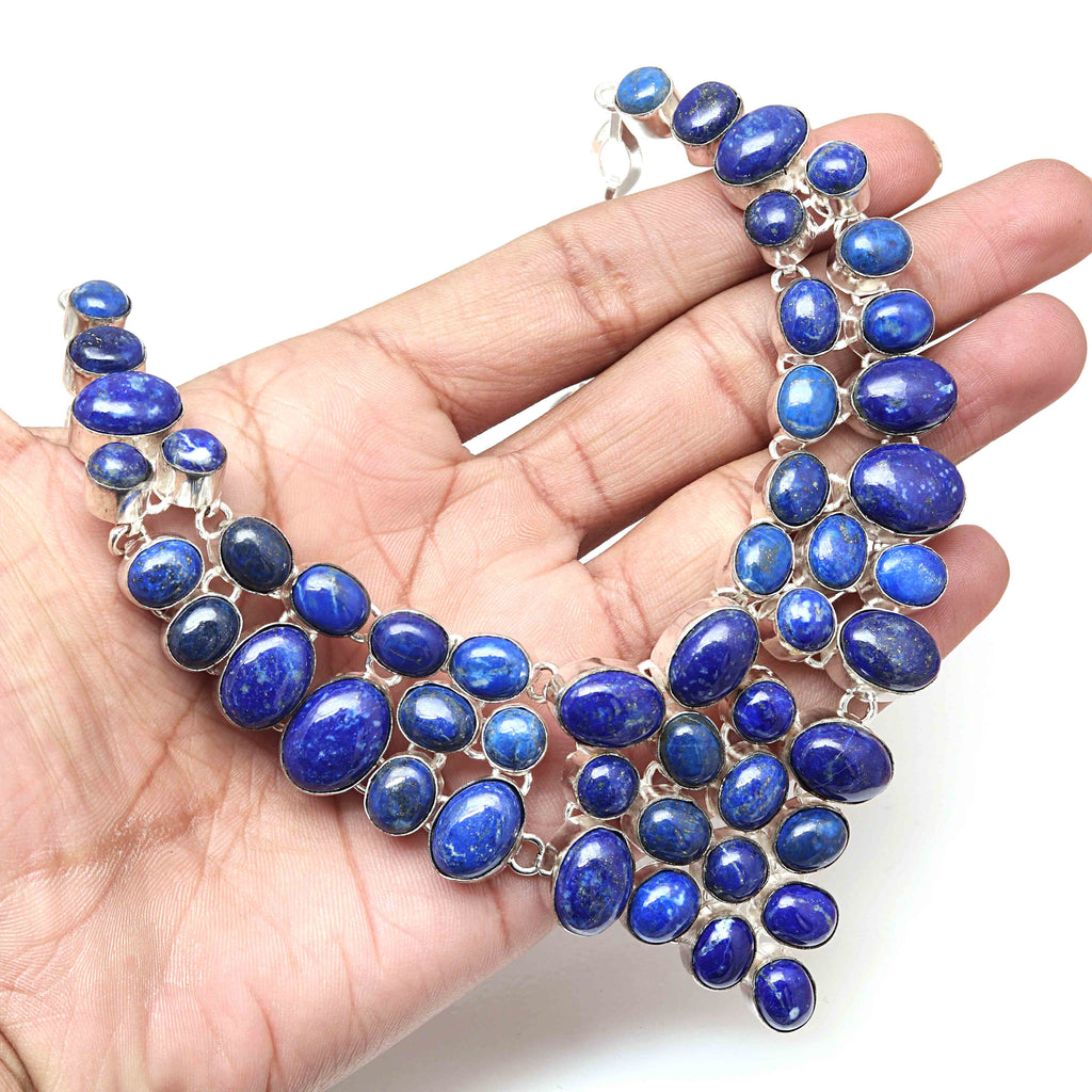 Lapis Lazuli Cabochon Gemstone Necklace W83842
