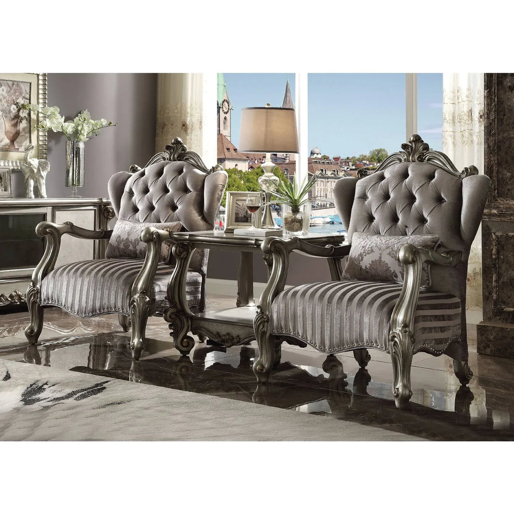 Antique Platinum End Table D750