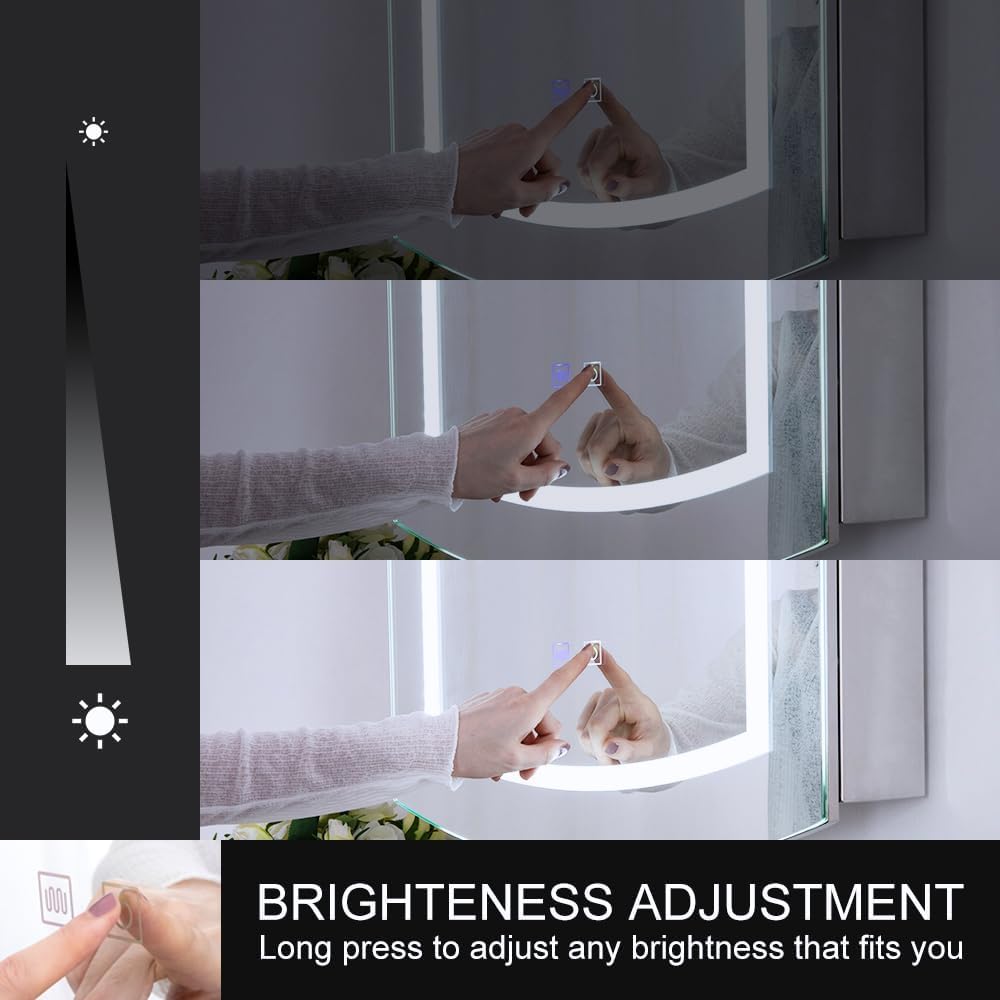 Oval Lighted Medicine Cabinet with Mirror C769