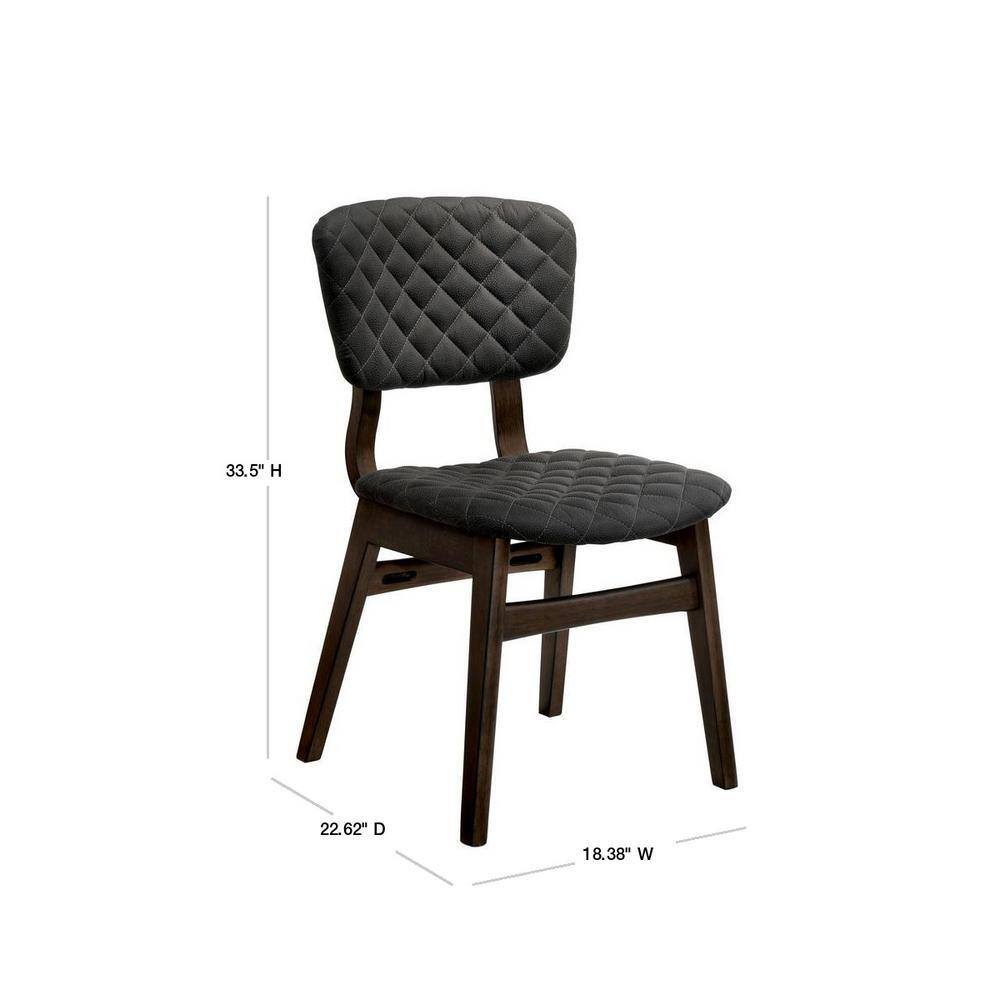 Set of 2 Solid Wood Side Chairs with Fabric Seat J932