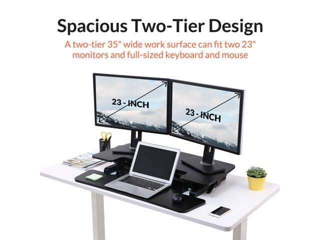Black Sanding Desk Riser with Keyboard Tray B777934