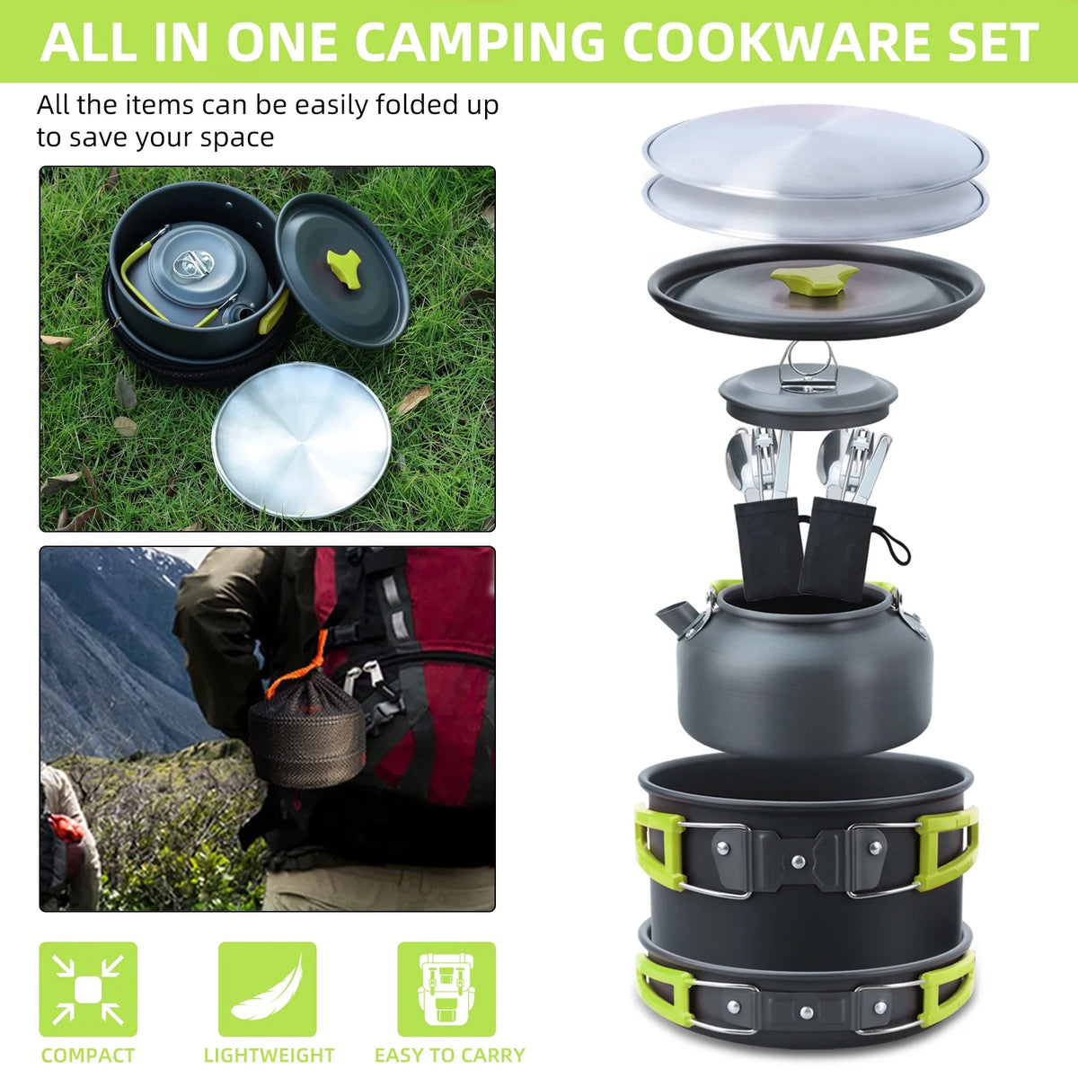 16pcs Camping Cookware Set R56442