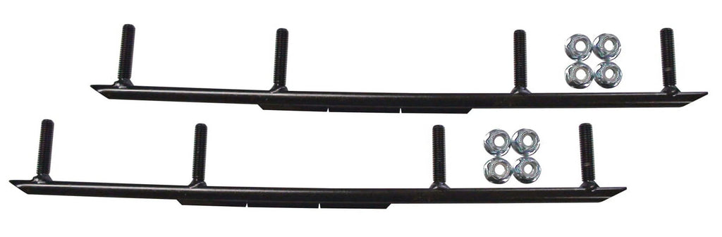 Green BX Snowmobile Skis with 10" Round Bars Complete Kit P7042