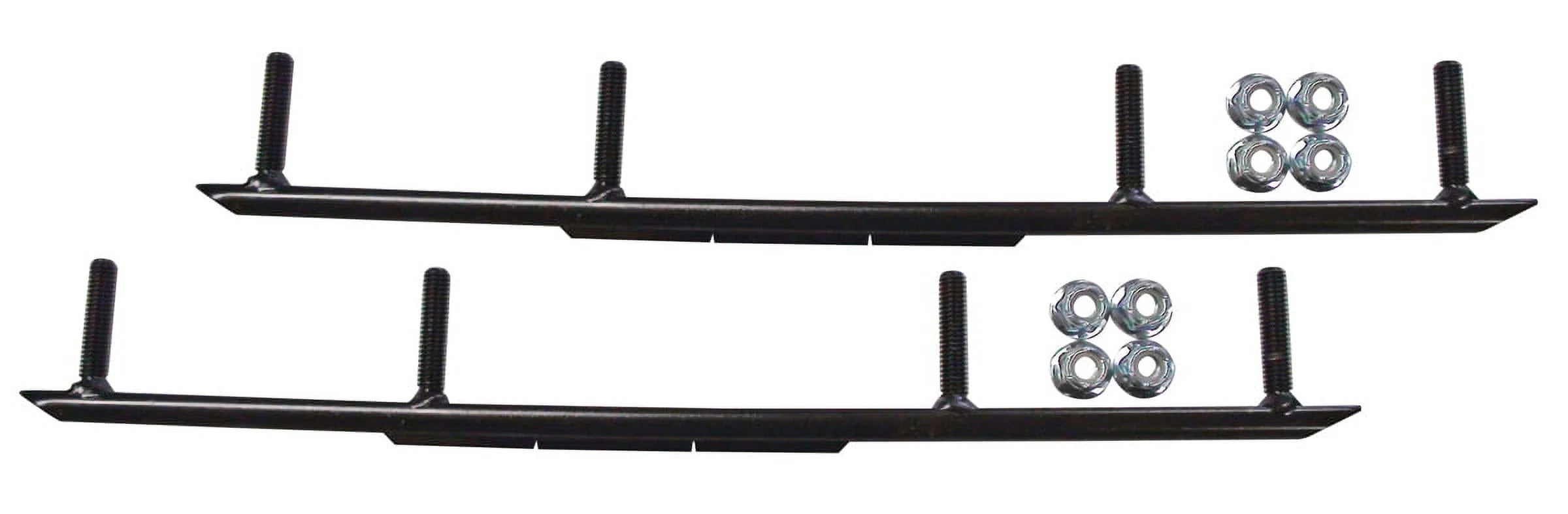Green BX Snowmobile Skis with 10" Round Bars Complete Kit P7042