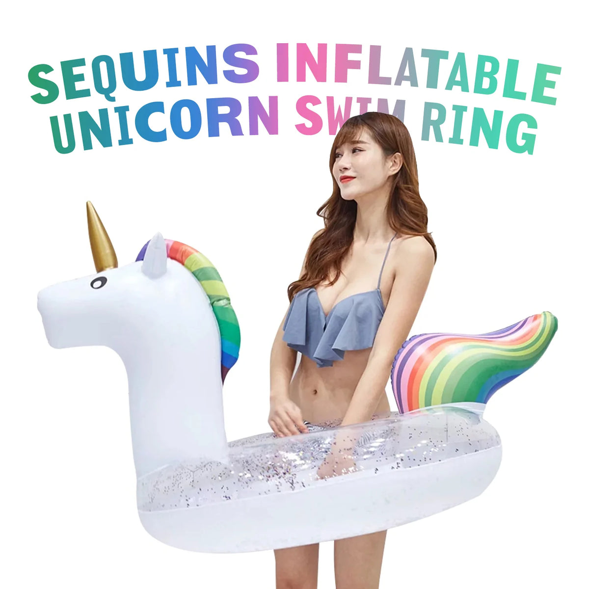 Inflatable Sea Horse Swimming Ring Water Toy (36 inc) D723