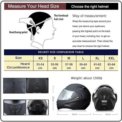 Motorcycle Bluetooth Full Face Modular Helmet with Dual Visor O304