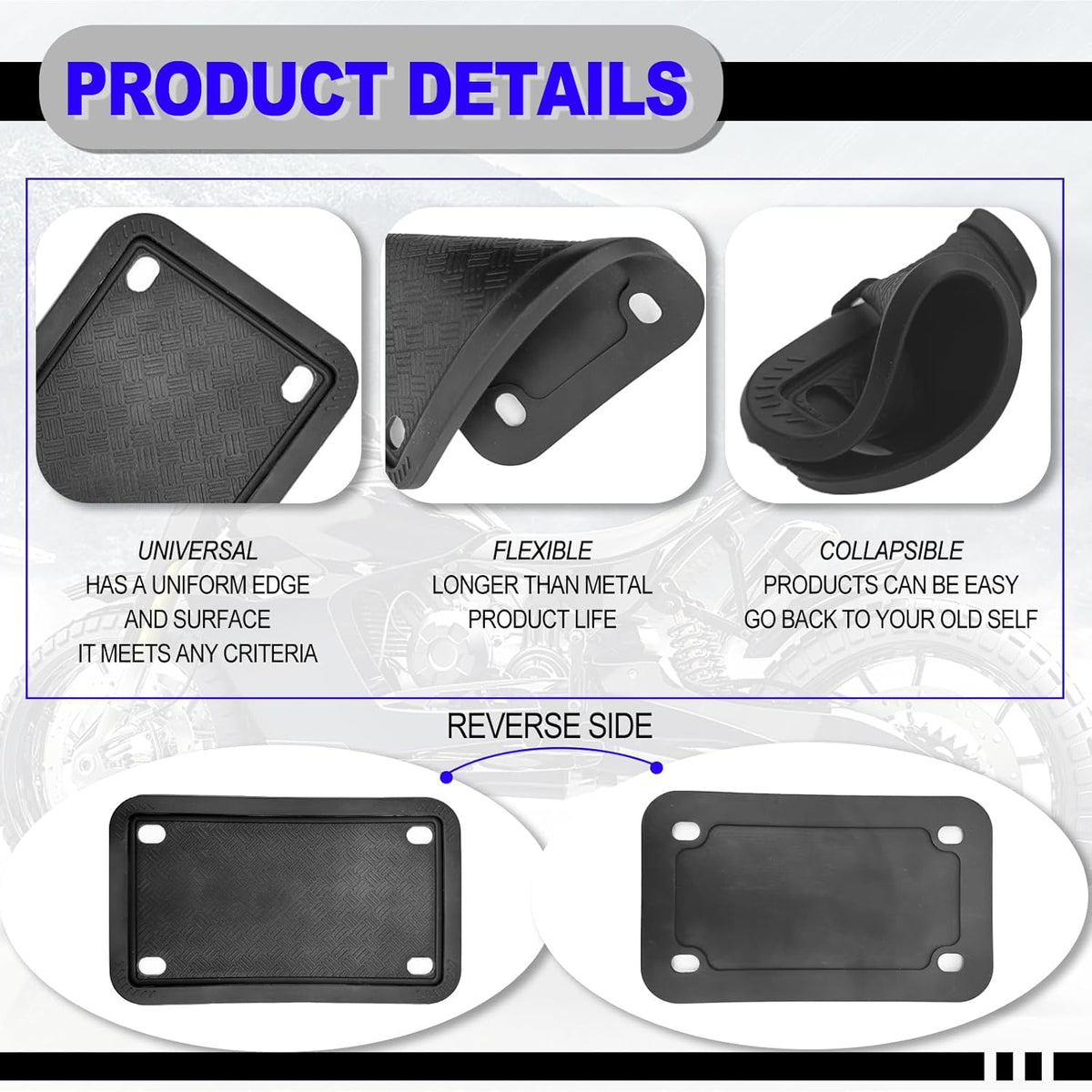 Rust Proof Silicone License Plate Frame 4x7 in Z592354