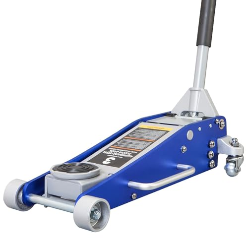 1.5 Ton Aluminum and Steel Hydraulic Low Profile Floor Jack with Dual Piston Quick Lift Pump, 3,000 lb Capacity U33193