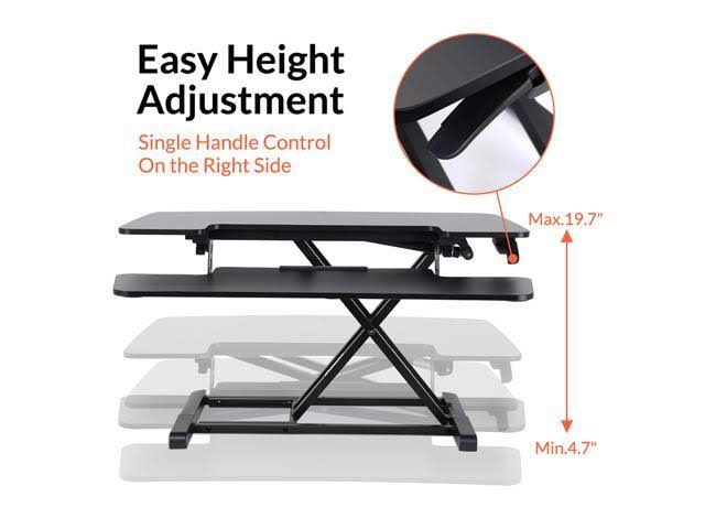 Black Sanding Desk Riser with Keyboard Tray B777934