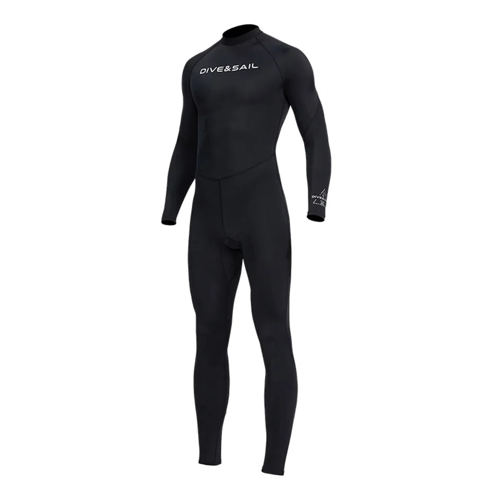 Men One Piece Swimsuit with Back Zipper Quick Dry Long Sleeve Surf Suit C2532