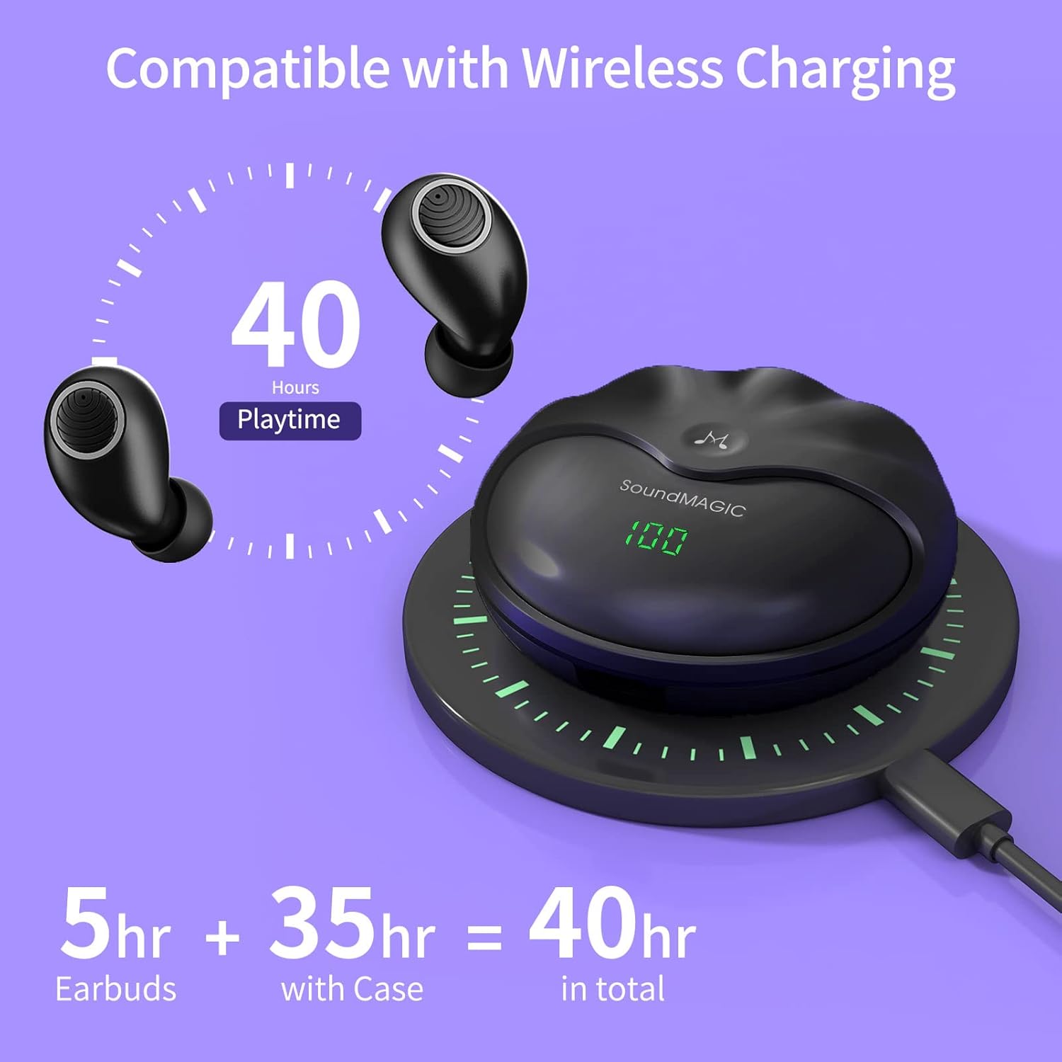 True Wireless Earbuds with Portable Charging Case P1615