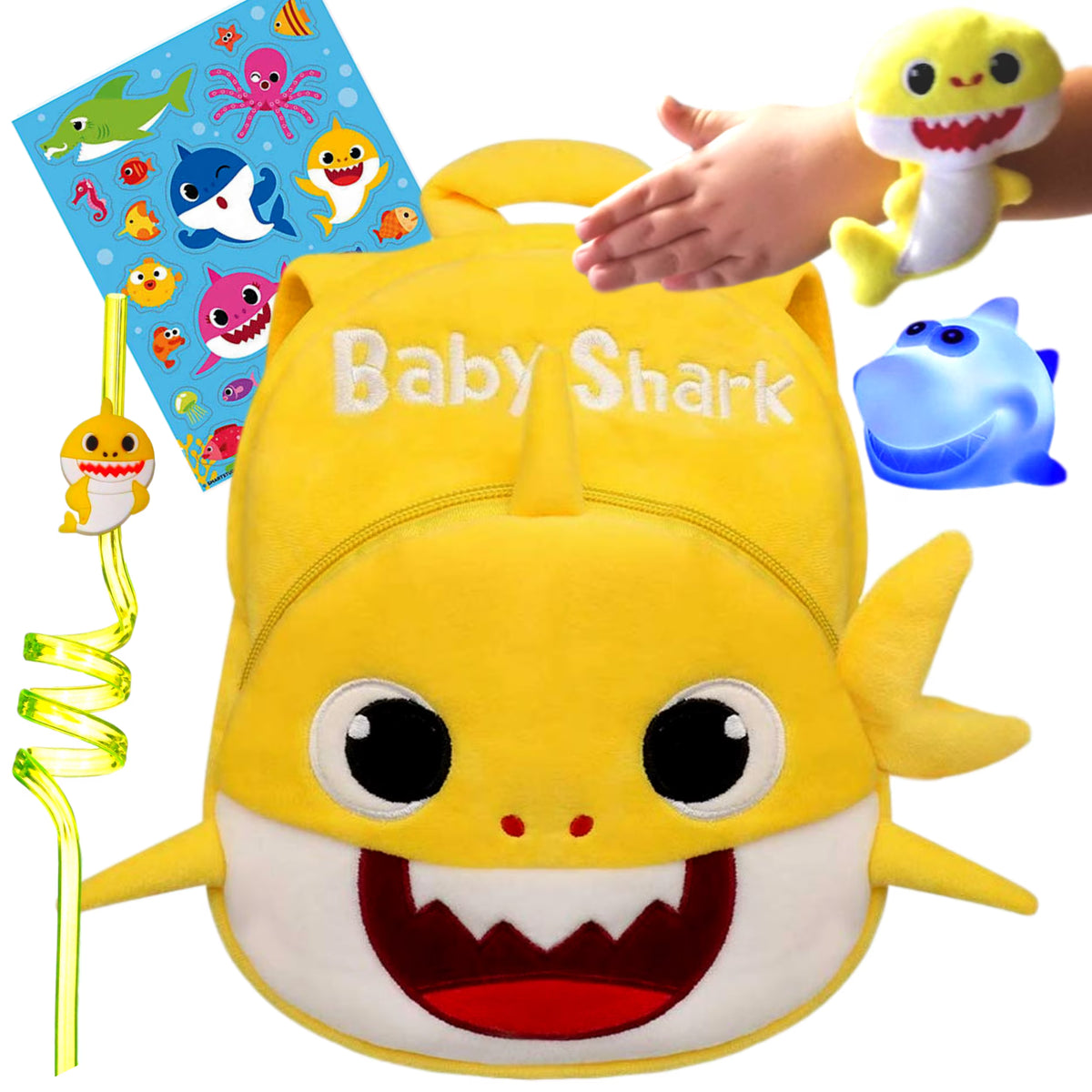Yellow Baby Shark Plush Toddler Backpack Play Set M55809