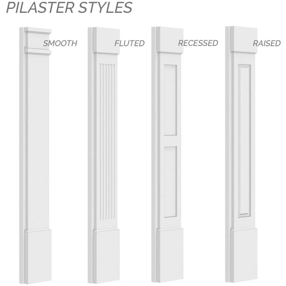 Raised Panel PVC Pilaster with Capital and Base (Pair) G964013