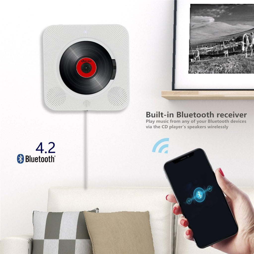 White Portable CD Player with Bluetooth E15333