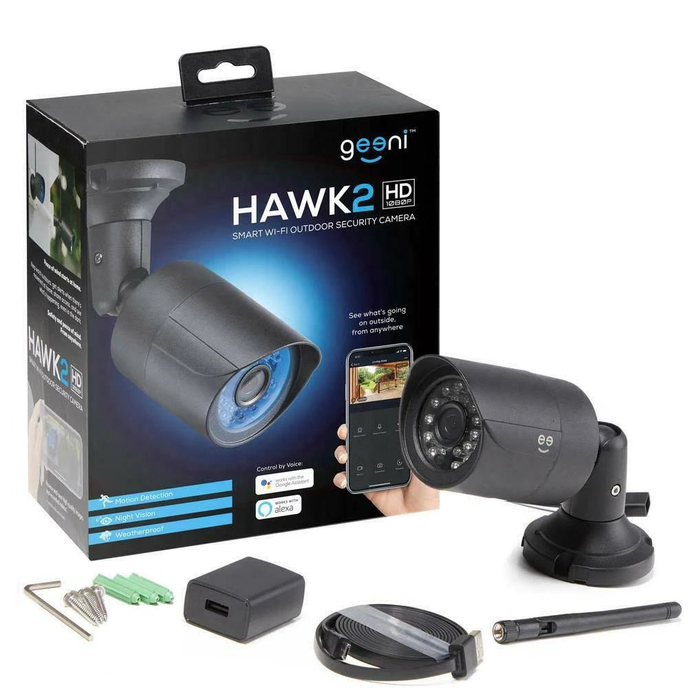 Black Indoor/Outdoor Wi-Fi Surveillance Camera Z608113