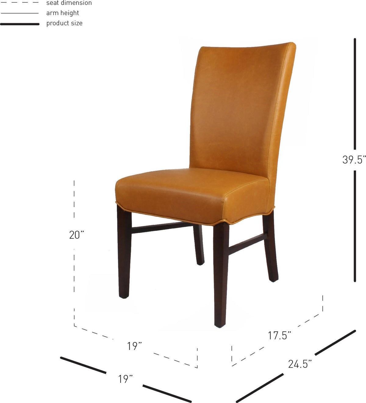 Bonded Leather Chair, Set of 2, Caramel N53910