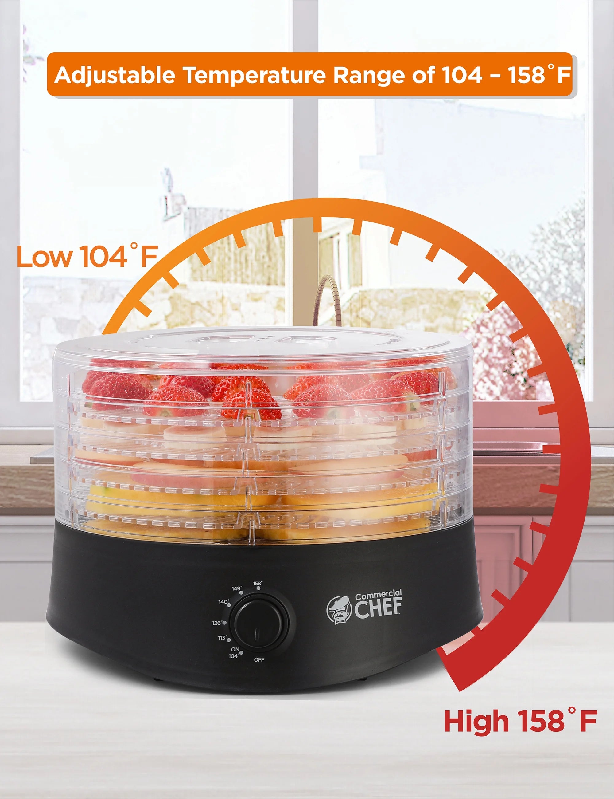 Black Food Dehydrator with 5 Drying Racks N9471