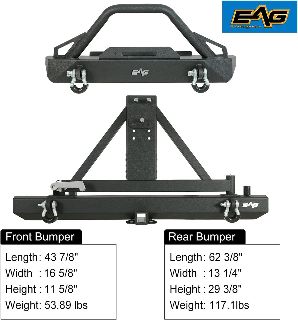 Front Winch Bumper and Rear Bumper with Assembled Tire Carrier I38098