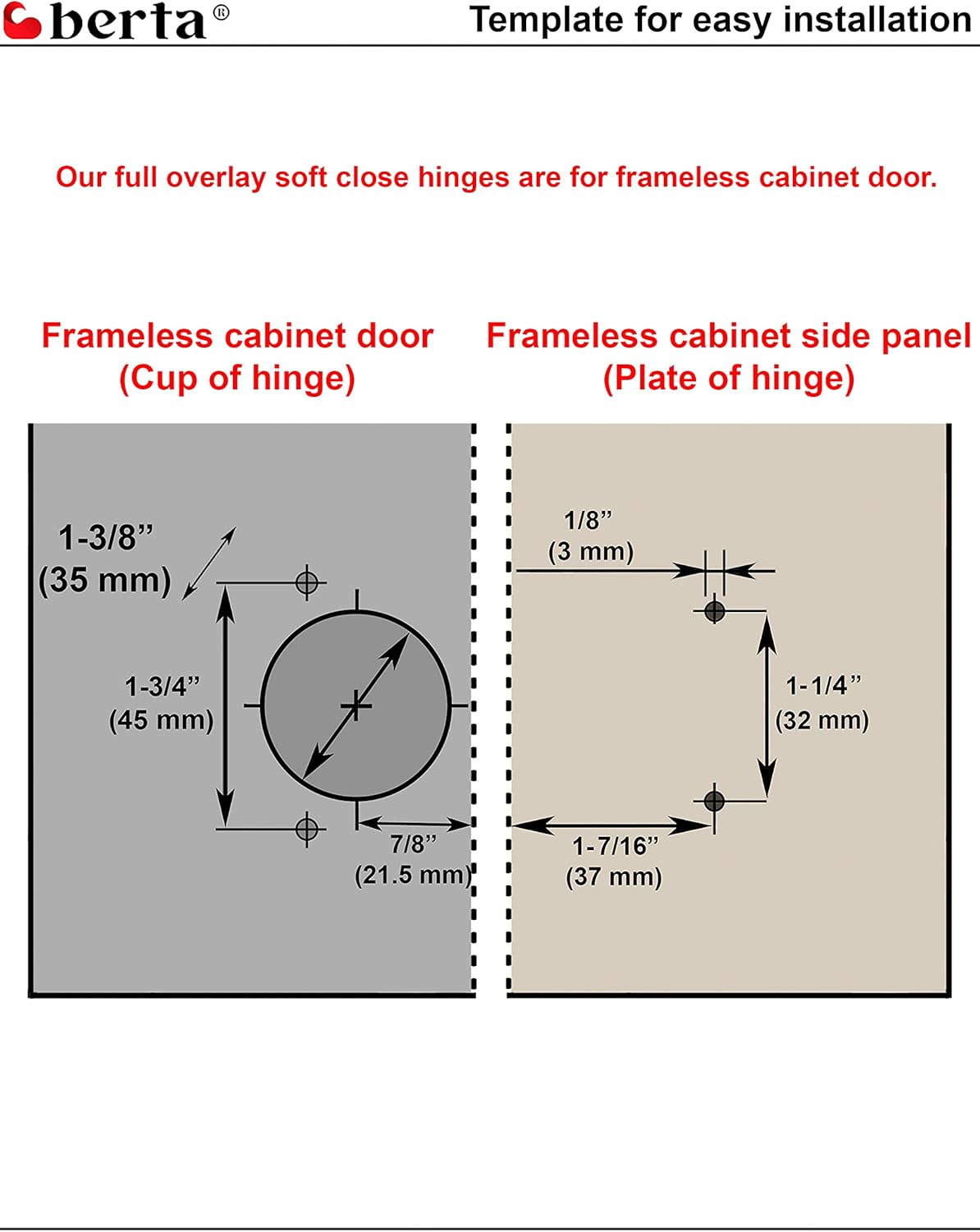 25 Pieces Full Overlay Frameless Soft Closing European Hinges with Screws X466747