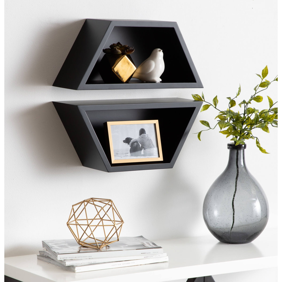 Black Wall Shelf Set of 2 N494861